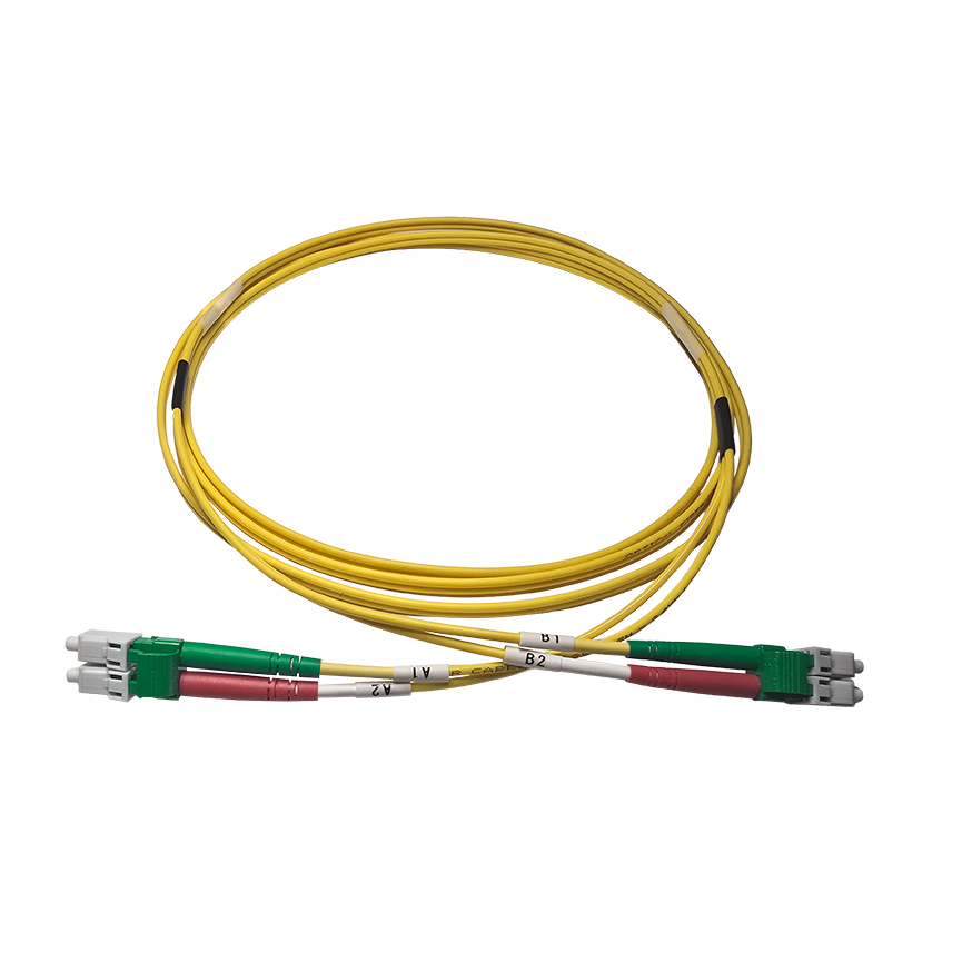 Fibersnor LC/APC - LC/APC - Duplex - Gul