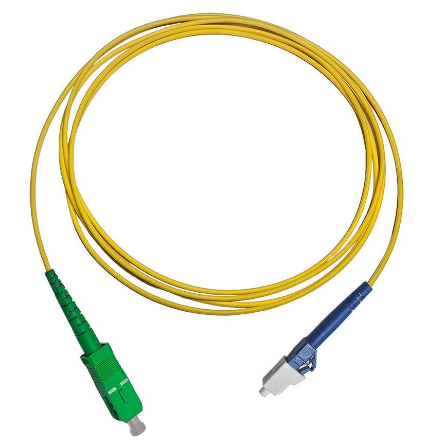 Fibersnor LC/UPC - SC/APC - Simplex - Gul