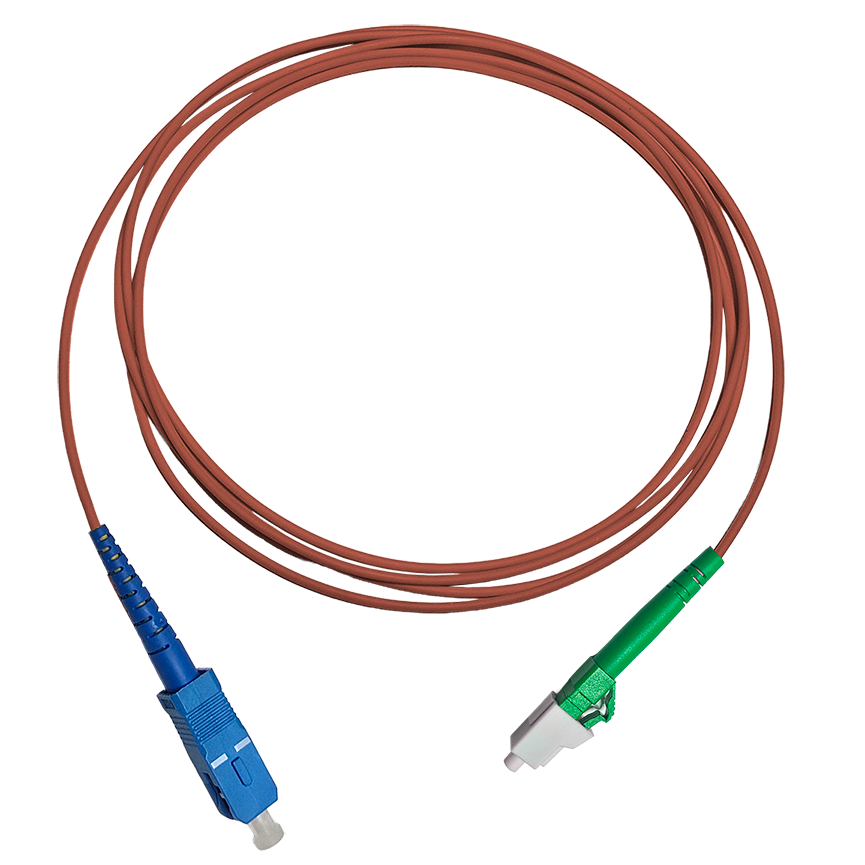 Fibersnor LC/APC - SC/UPC - Simplex - Rød