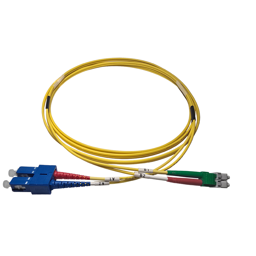 Fibersnor SC/UPC - LC/APC - Duplex - Gul