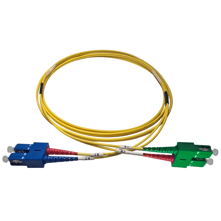 Fibersnor SC/UPC - SC/APC - Duplex - Gul