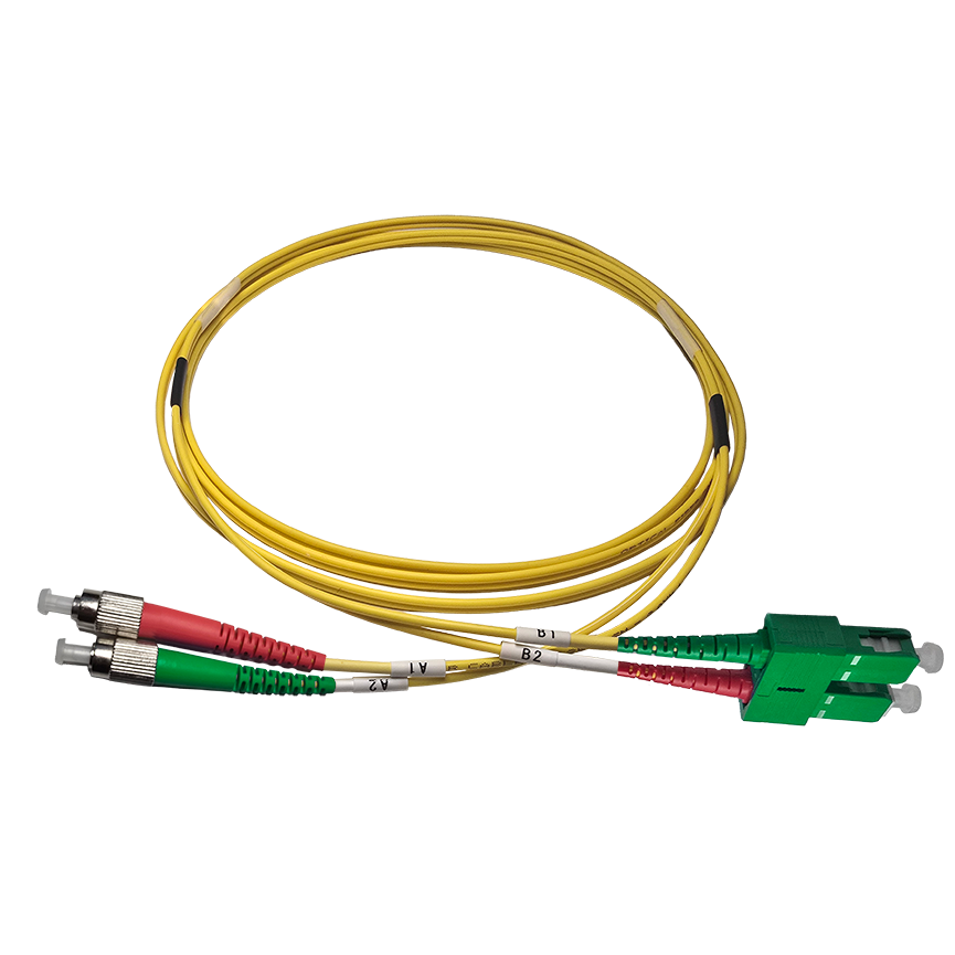 Fibersnor SC/APC - FC/APC - Duplex - Gul